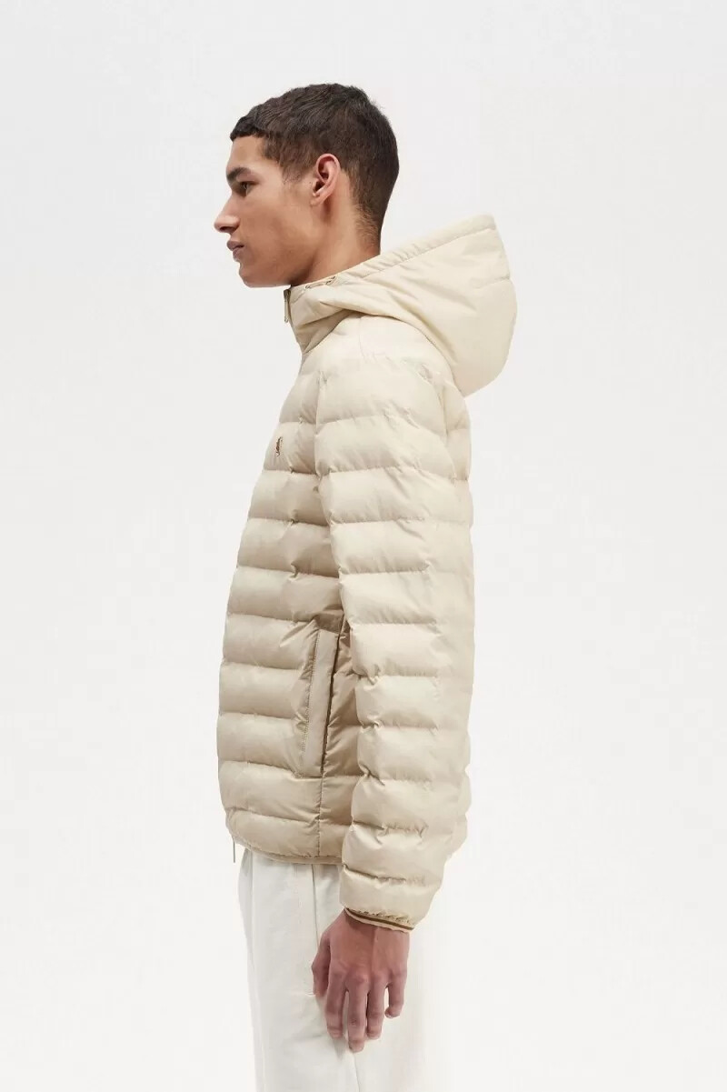 fred perry hooded insulated herrjackor havregryn