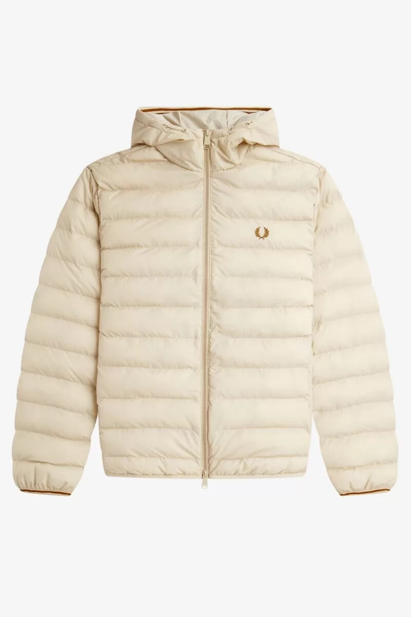 fred perry hooded insulated herrjackor havregryn