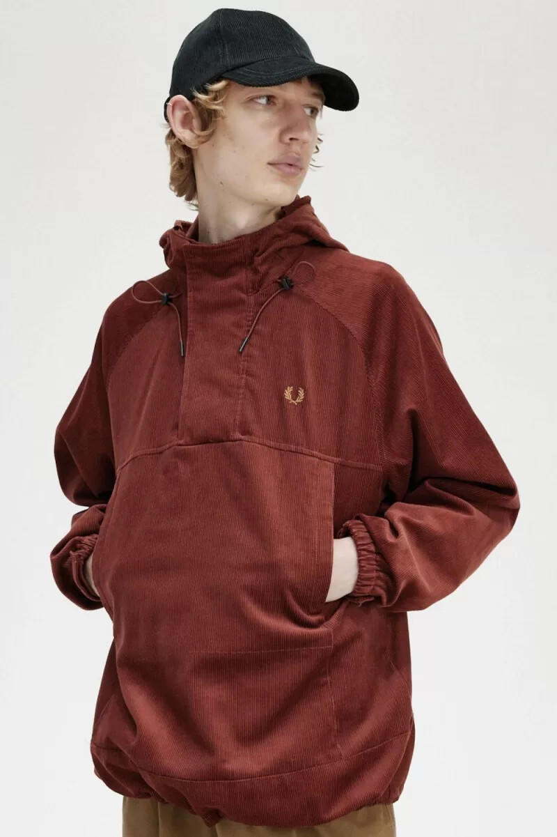 fred perry manschettjacka herr whiskybrun