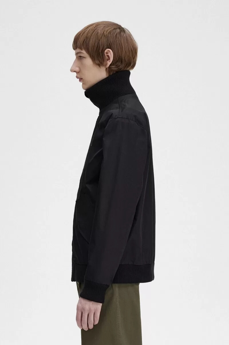 fred perry stickad rib tennis bomber herrjackor svarta