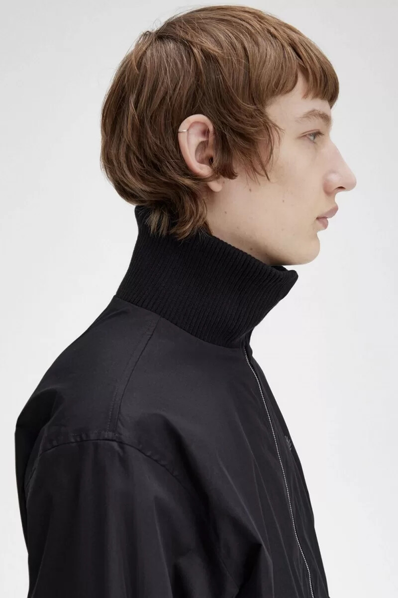 fred perry stickad rib tennis bomber herrjackor svarta