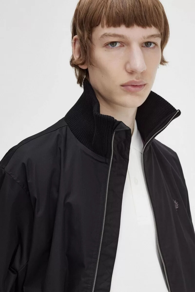 fred perry stickad rib tennis bomber herrjackor svarta