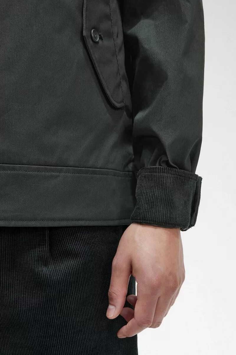 fred perry vaxad bomull herrjacka nattgrön