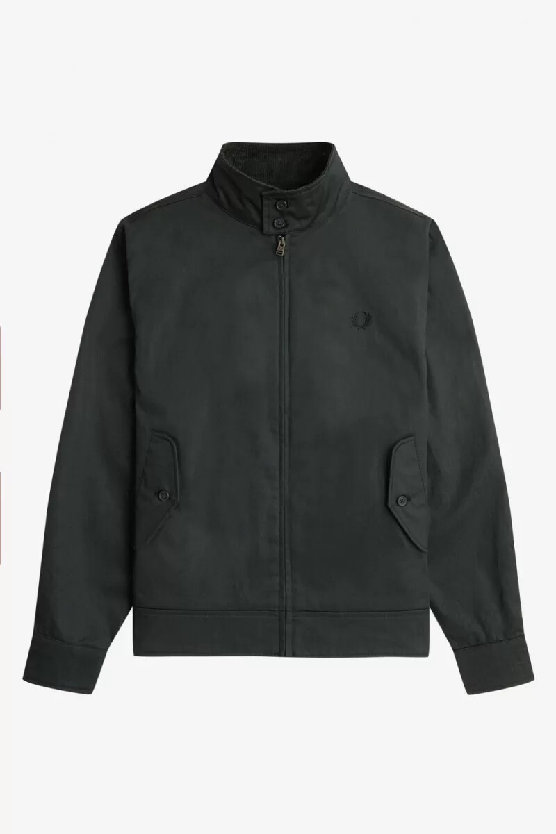 fred perry vaxad bomull herrjacka nattgrön