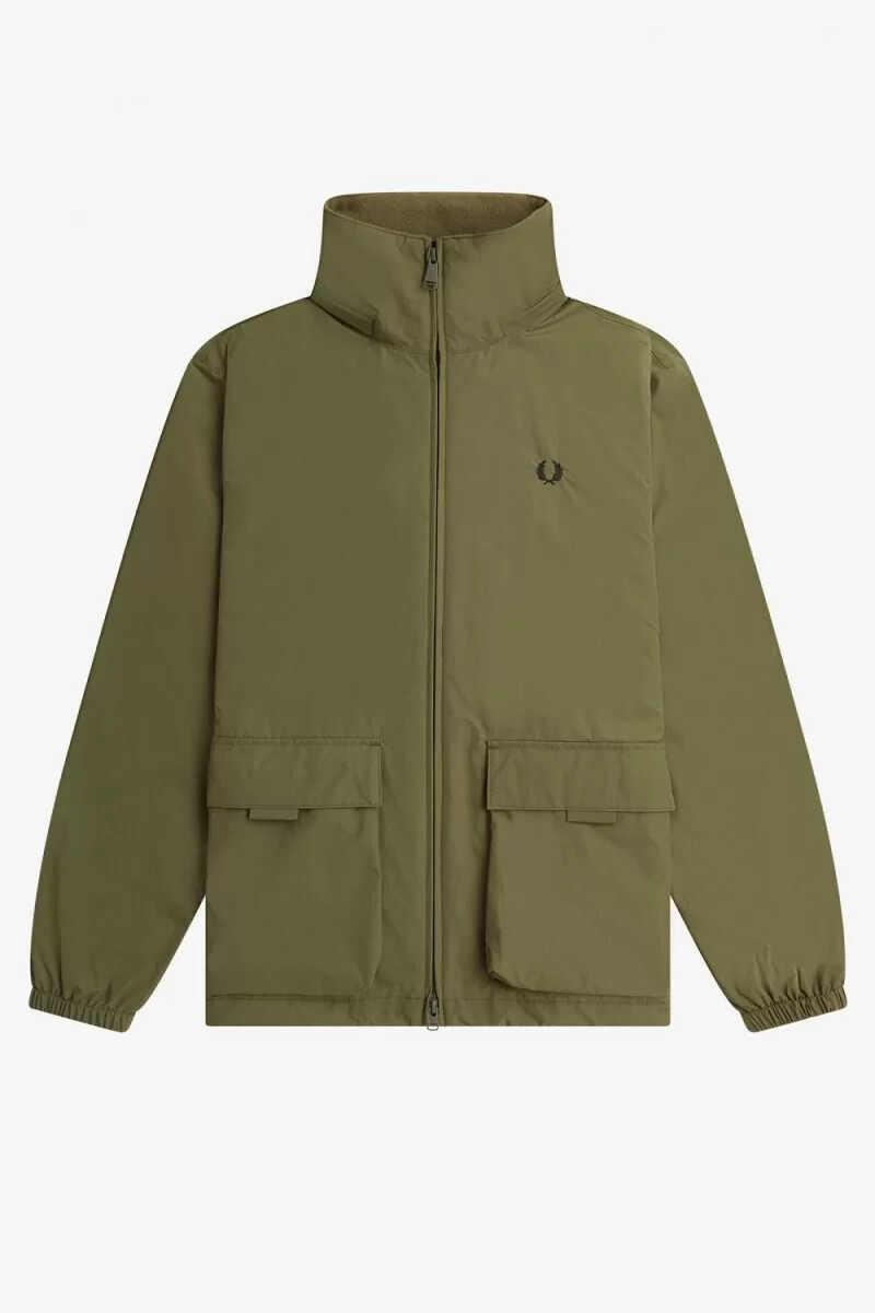 fred perry herrjackor med patch pocket zip through uniform grön