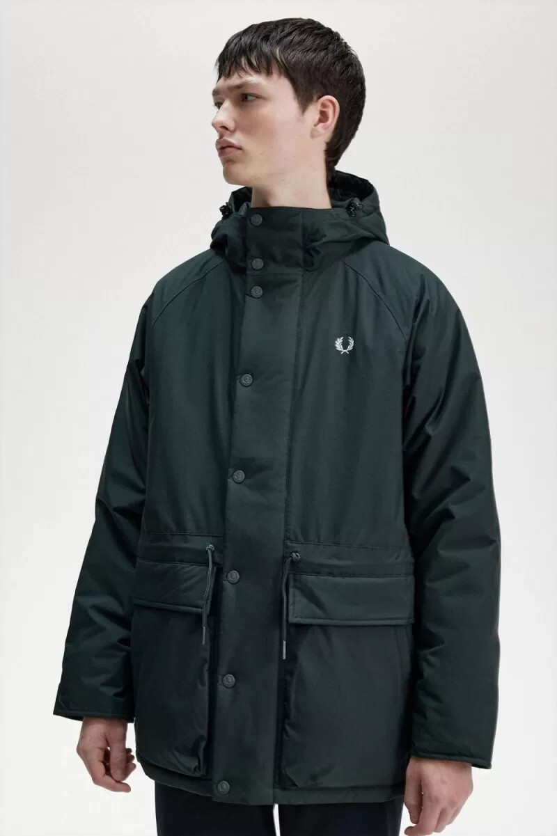 fred perry vadderade dragkedja herrjackor nattgrön