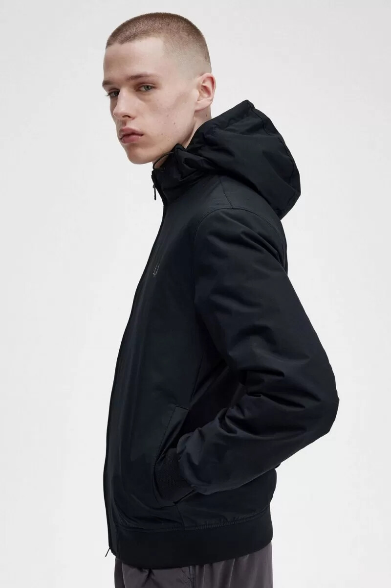 fred perry vadderade brentham herrjackor svarta gunmetal