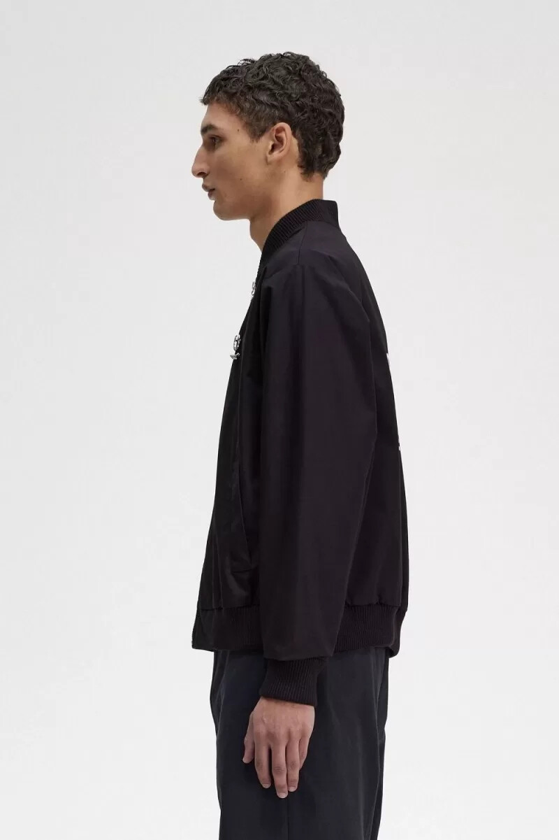 fred perry mönstrade bomberjackor herr svarta