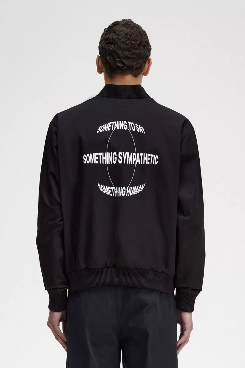 fred perry mönstrade bomberjackor herr svarta
