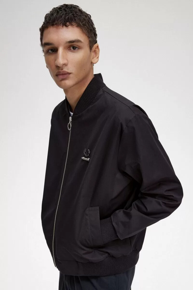 fred perry mönstrade bomberjackor herr svarta