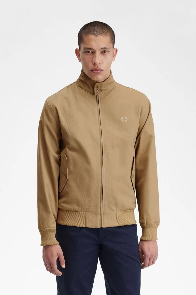 fred perry corduroy harrington herrjackor grön