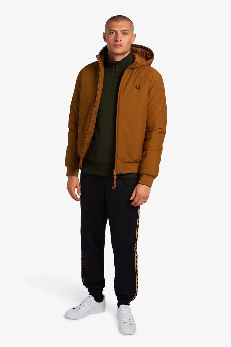 fred perry vadderade brentham herrjackor mörk kaffe