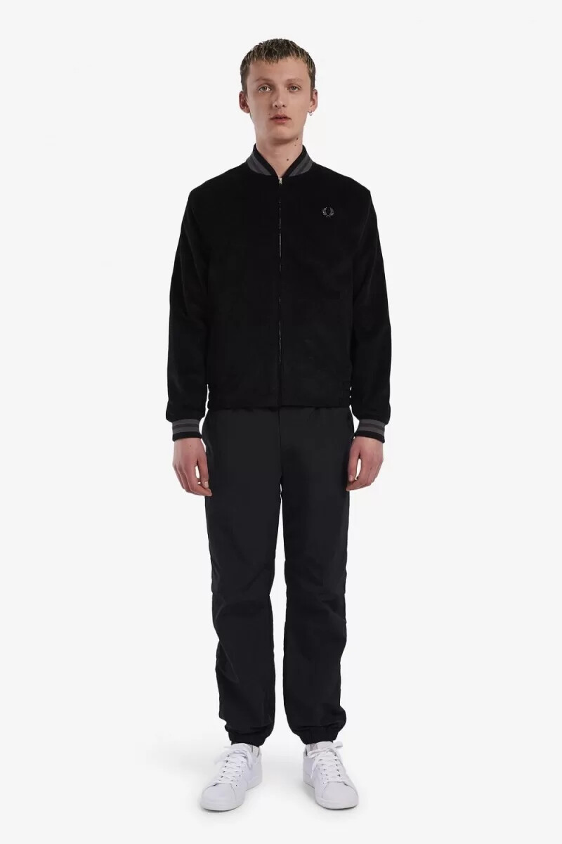 fred perry needlecord tennis bomber herrjackor svarta