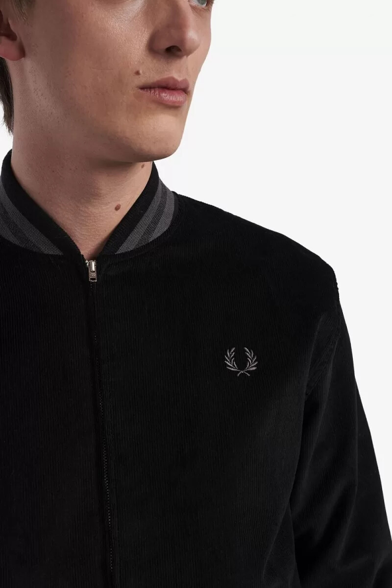 fred perry needlecord tennis bomber herrjackor svarta