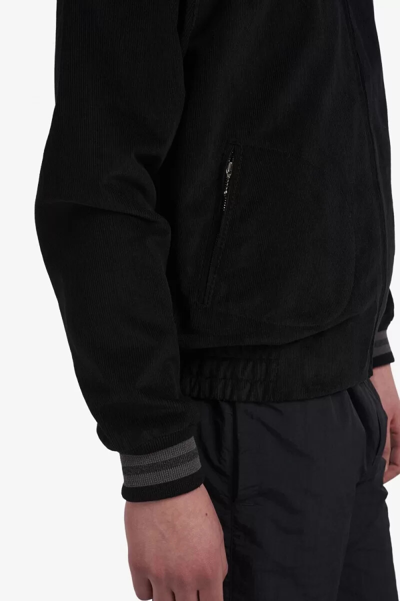 fred perry needlecord tennis bomber herrjackor svarta