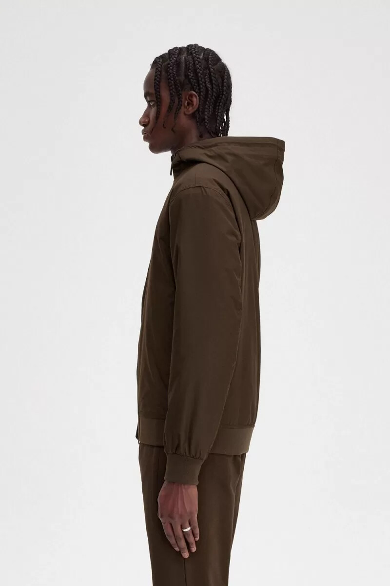 fred perry vadderade brentham herrjackor burnt tobacco