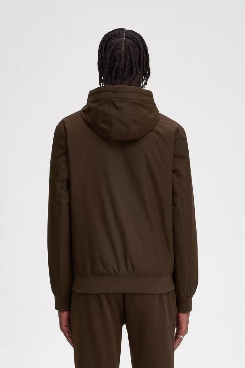 fred perry vadderade brentham herrjackor burnt tobacco