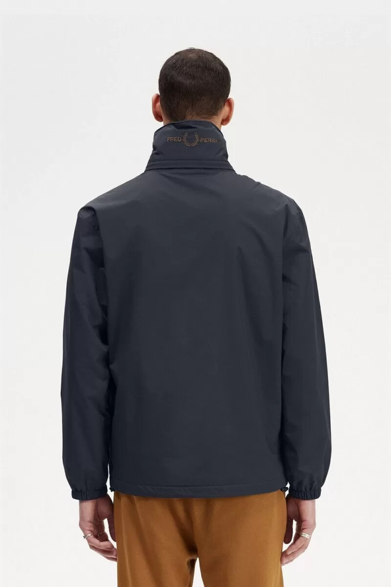 fred perry herrjackor med prickficka och dragkedja marinblå