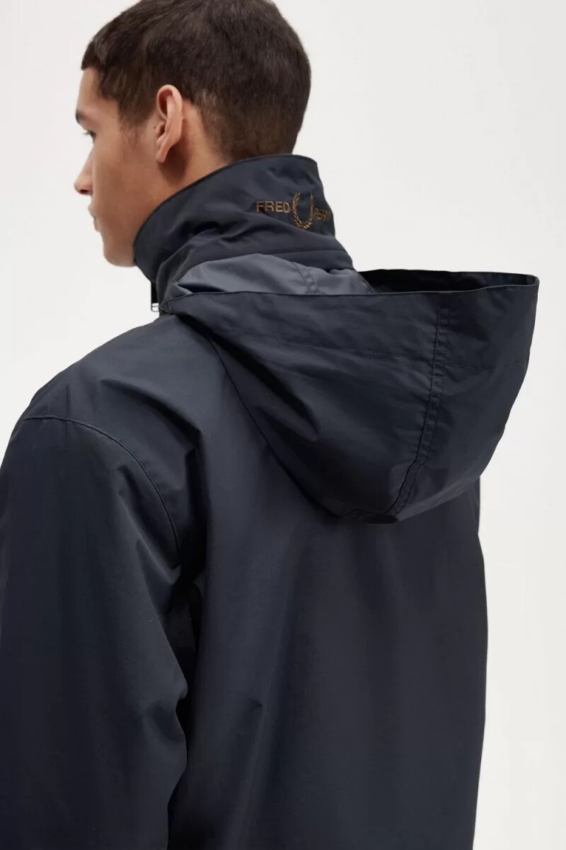 fred perry herrjackor med prickficka och dragkedja marinblå