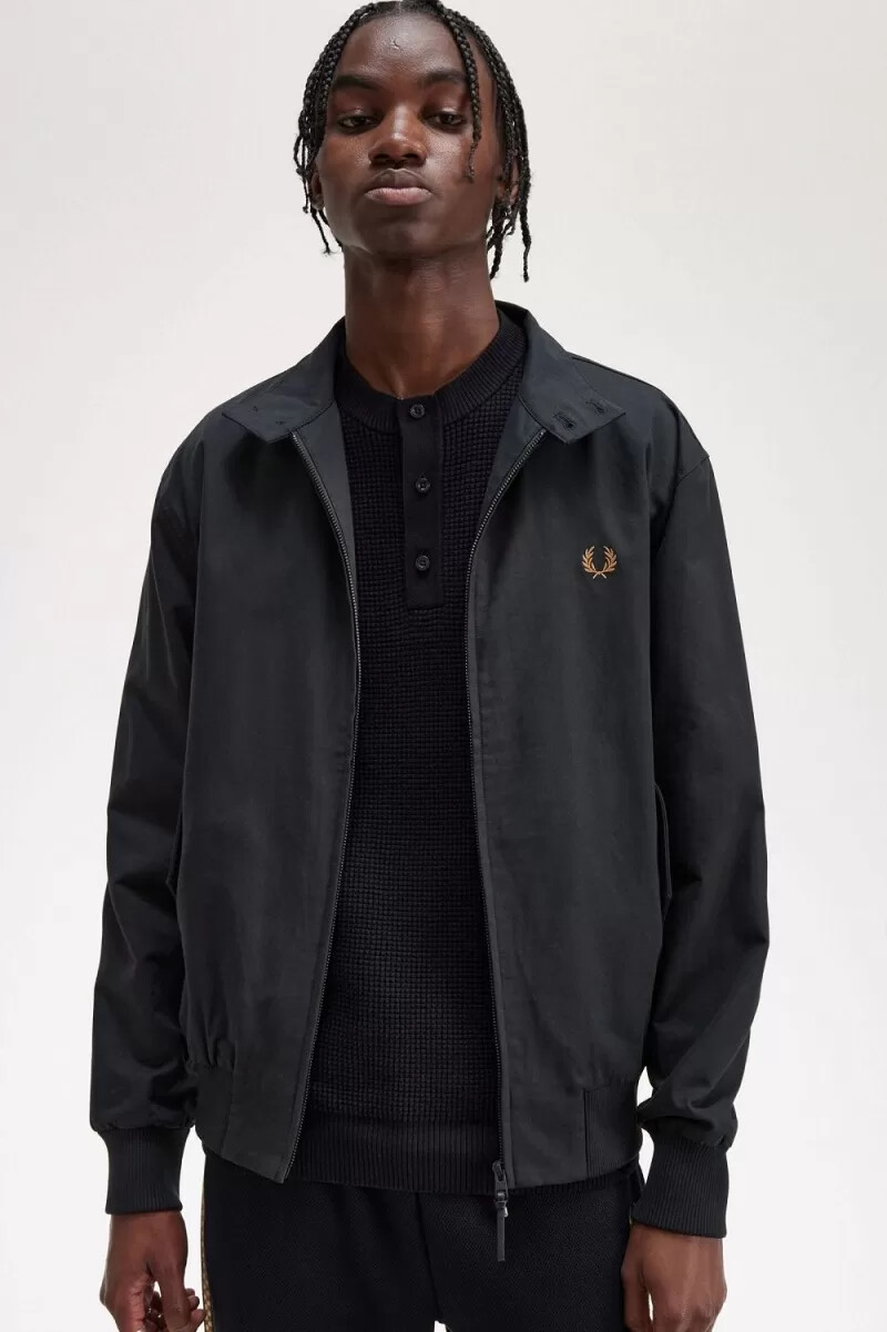 fred perry harrington herrjackor svarta