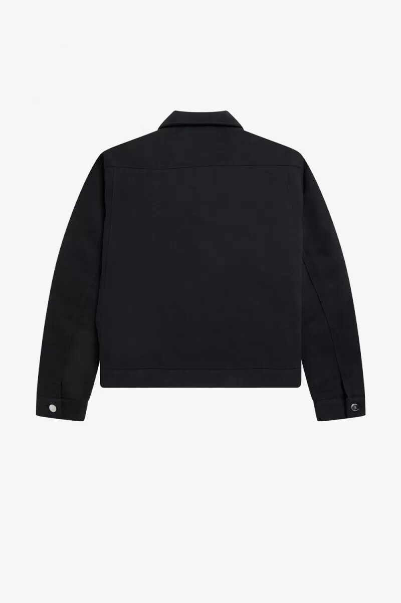 fred perry vadderade denim herrjackor svarta