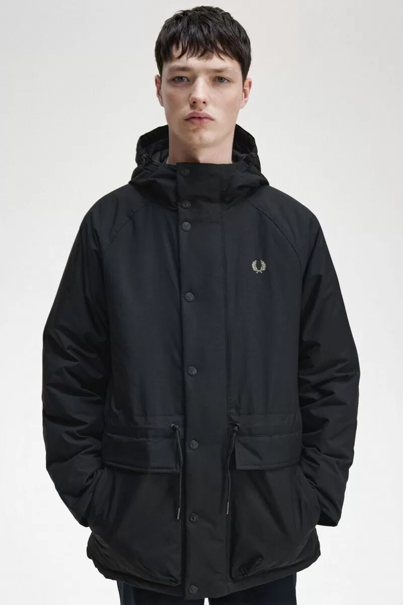 fred perry vadderade dragkedja herrjackor svarta