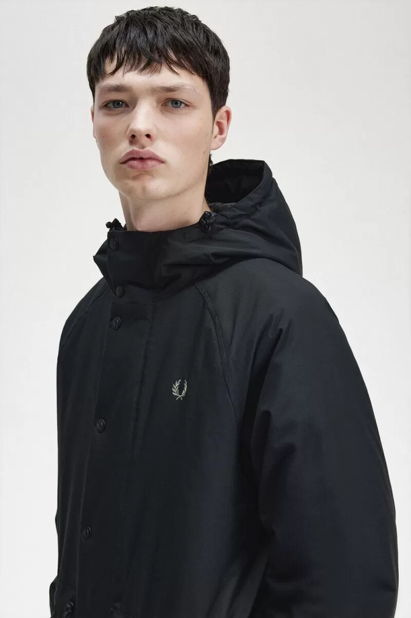 fred perry vadderade dragkedja herrjackor svarta