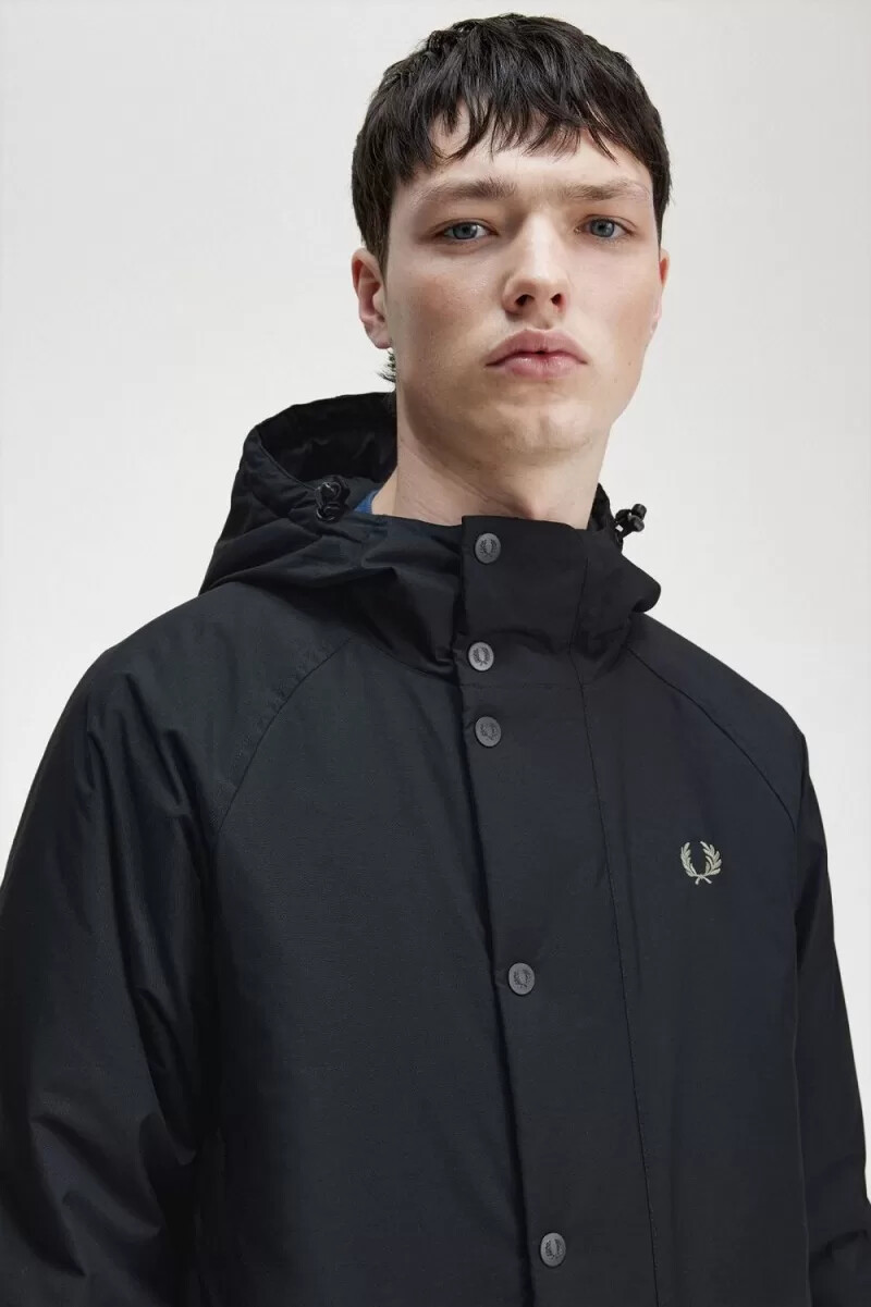 fred perry vadderade dragkedja herrjackor svarta