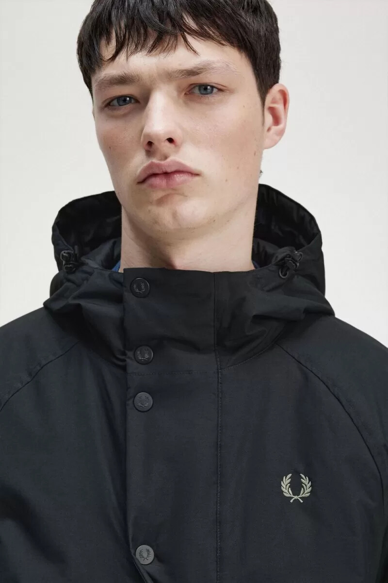 fred perry vadderade dragkedja herrjackor svarta