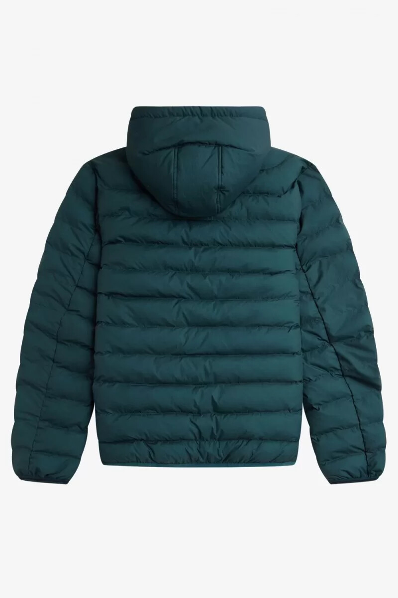 fred perry hooded insulated herrjackor petrolblå
