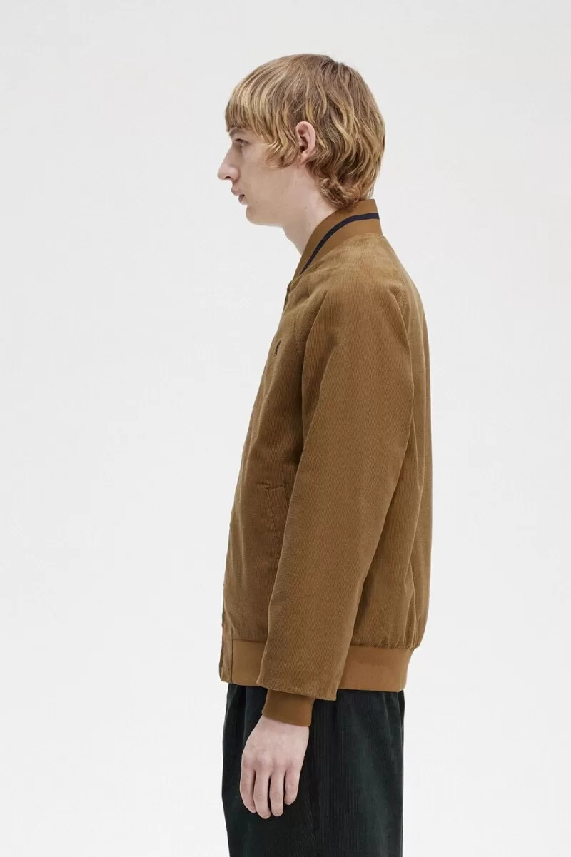 fred perry waffle cord tennis bomber herrjackor bruna