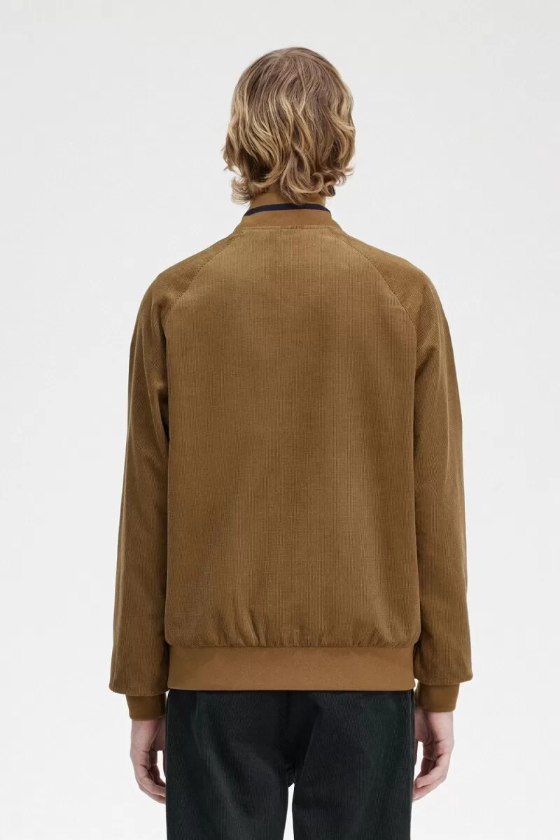 fred perry waffle cord tennis bomber herrjackor bruna