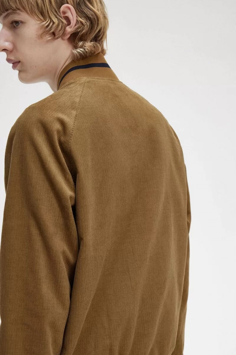 fred perry waffle cord tennis bomber herrjackor bruna