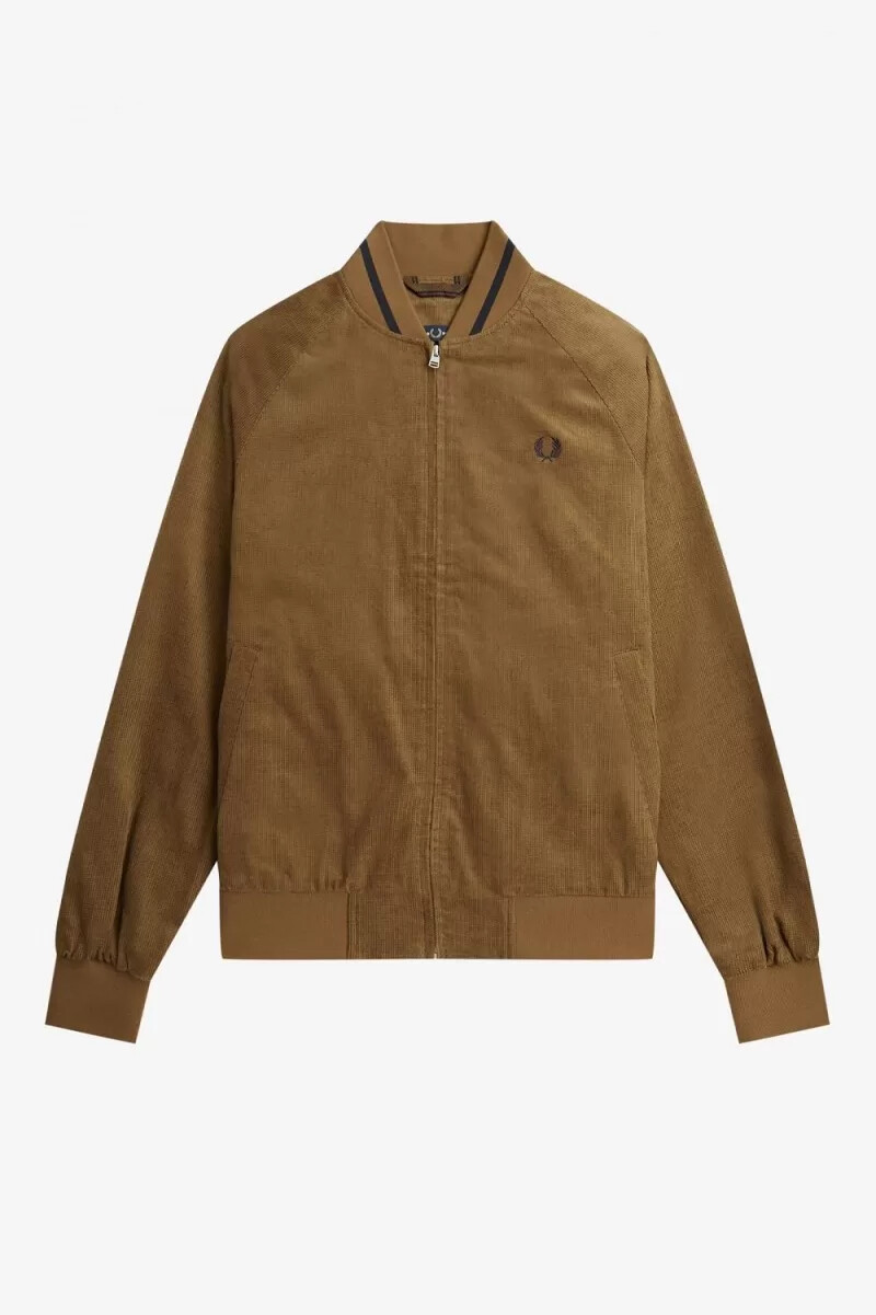 fred perry waffle cord tennis bomber herrjackor bruna