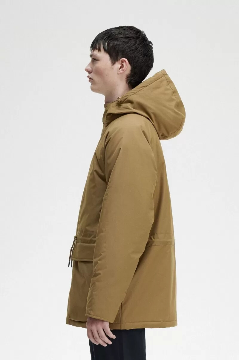 fred perry vadderade dragkedja herrjackor bruna