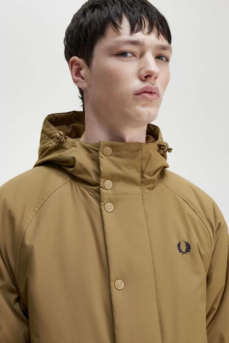 fred perry vadderade dragkedja herrjackor bruna