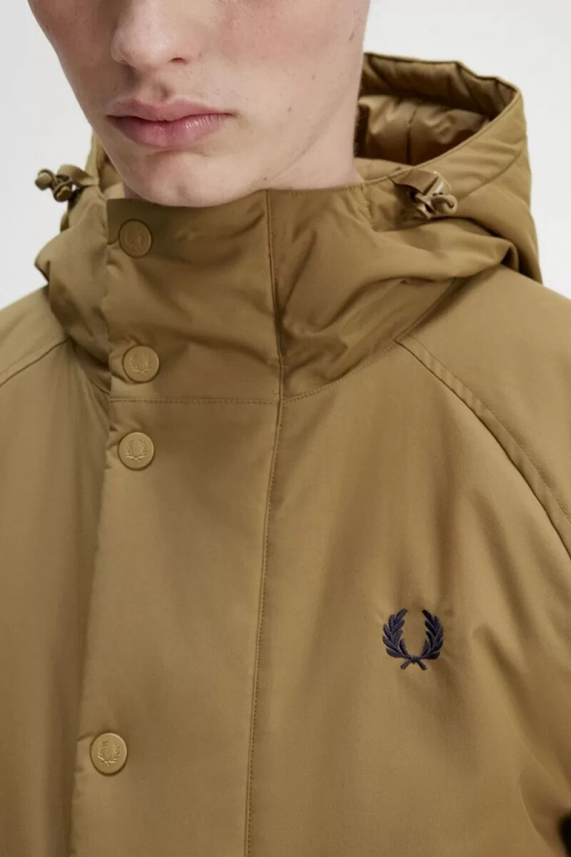 fred perry vadderade dragkedja herrjackor bruna