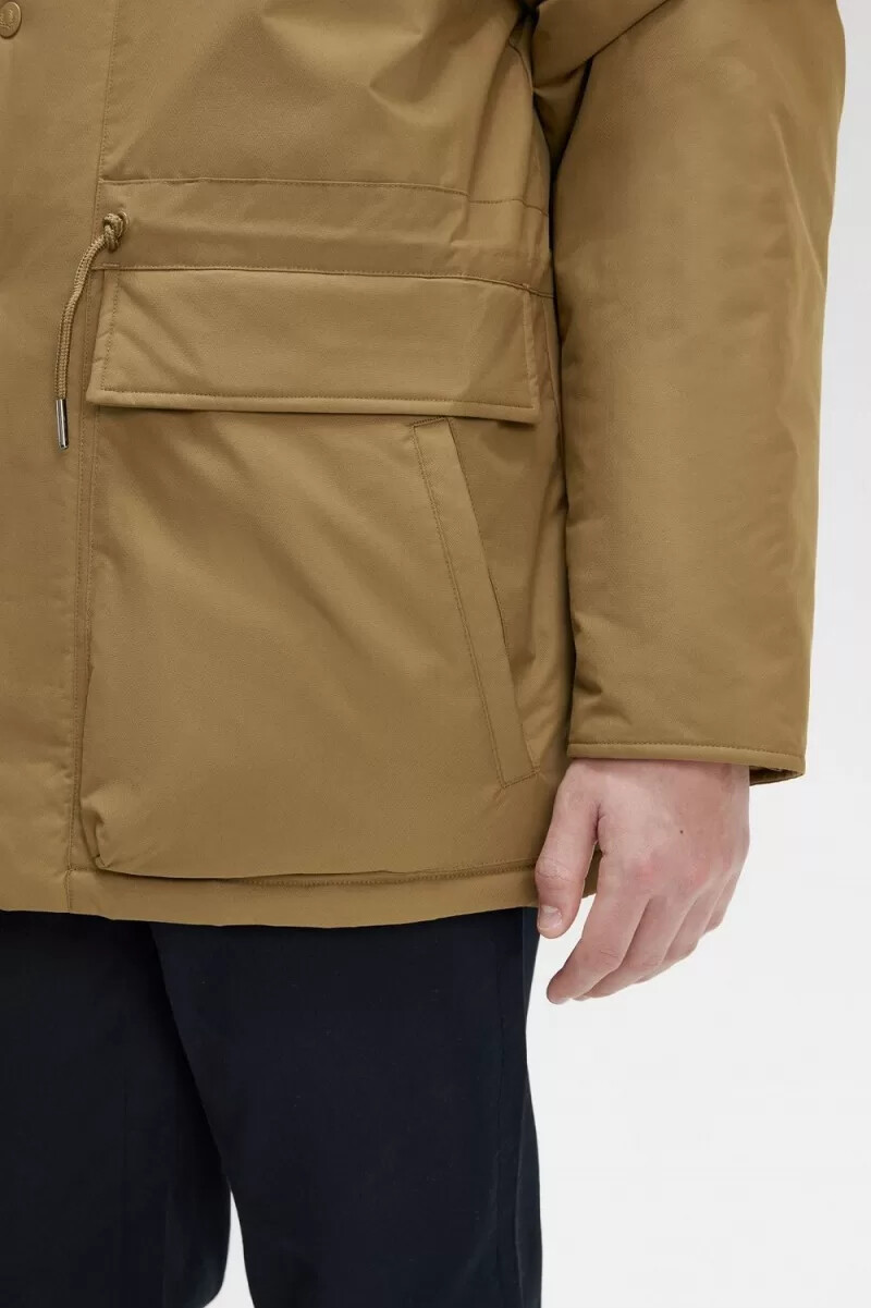 fred perry vadderade dragkedja herrjackor bruna