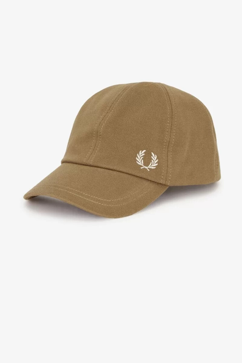 fred perry classic pique herrkeps brun beige