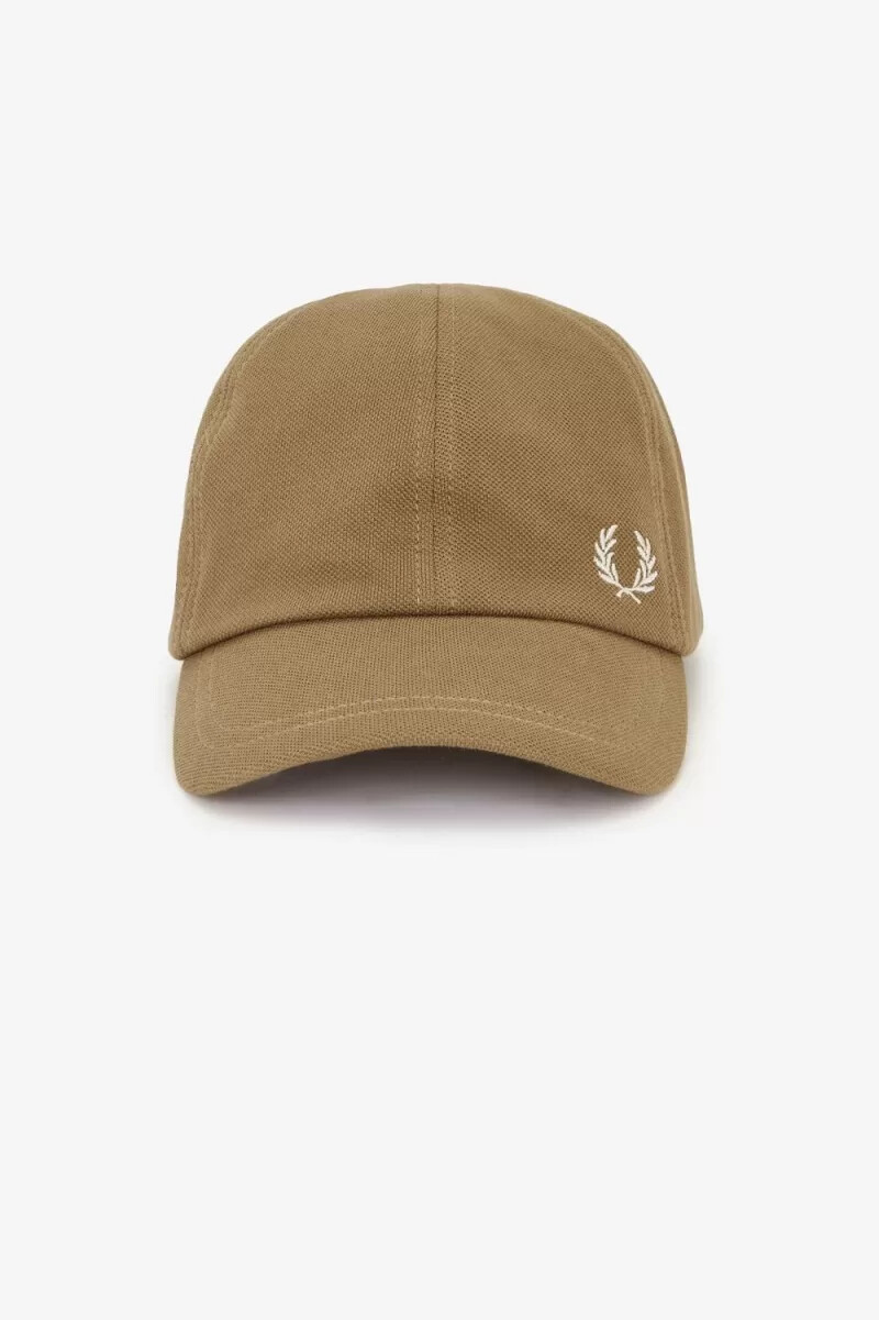 fred perry classic pique herrkeps brun beige