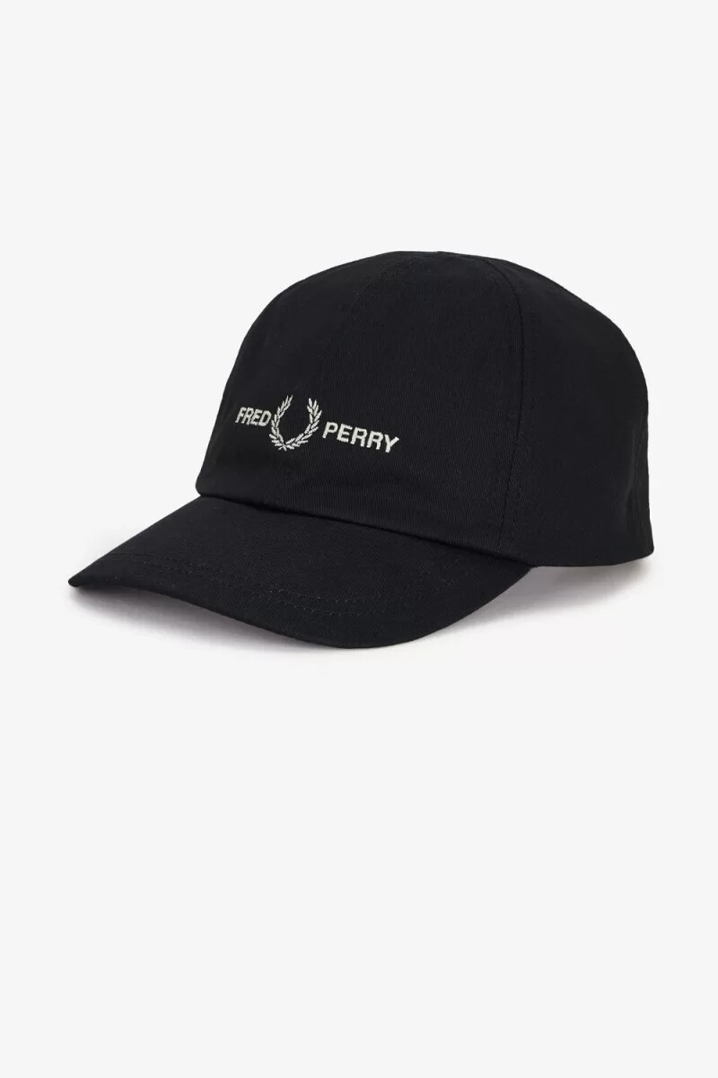 fred perry graphic branded twill herrkeps svart varmgrå