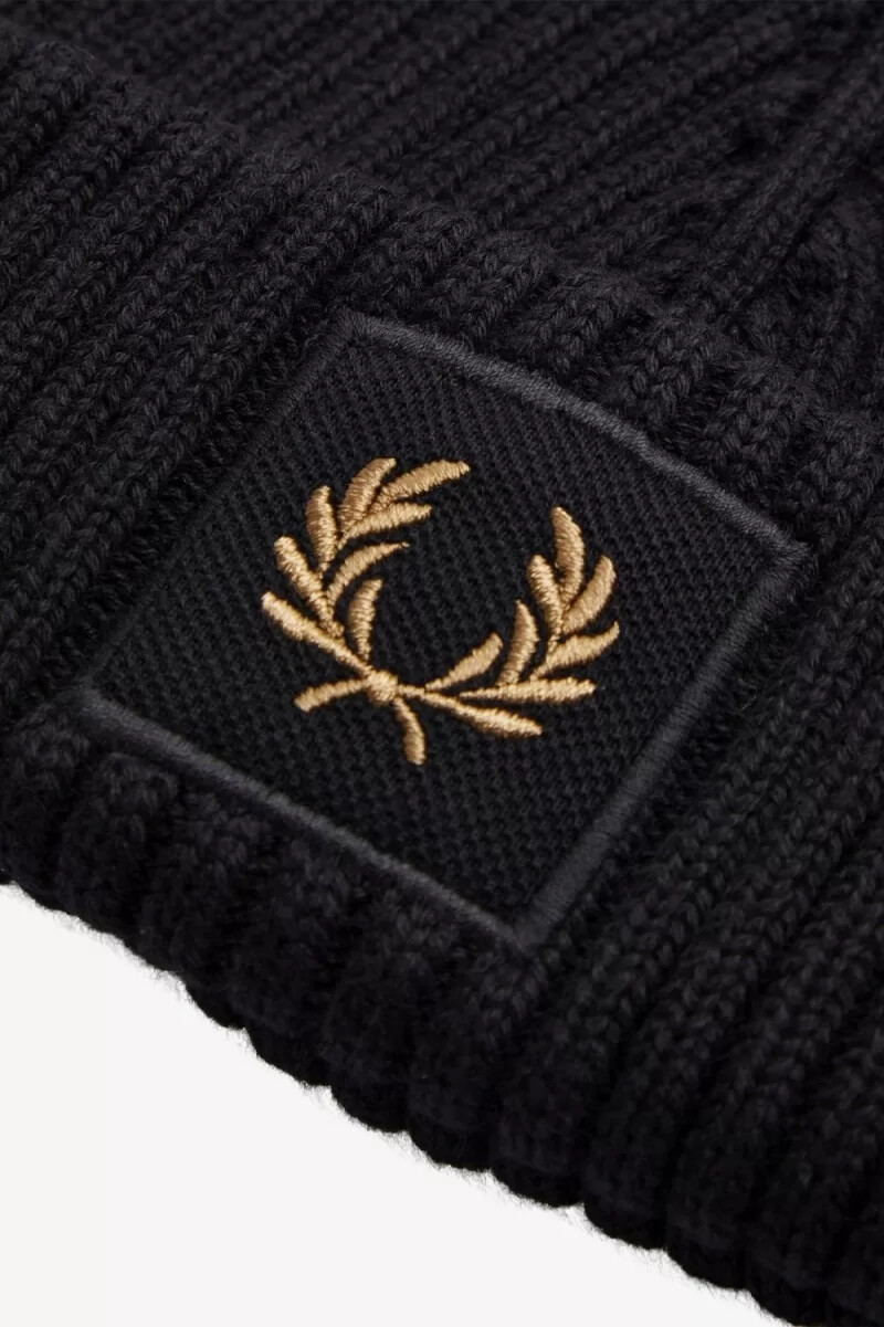fred perry cotton rib herrkeps svart grön