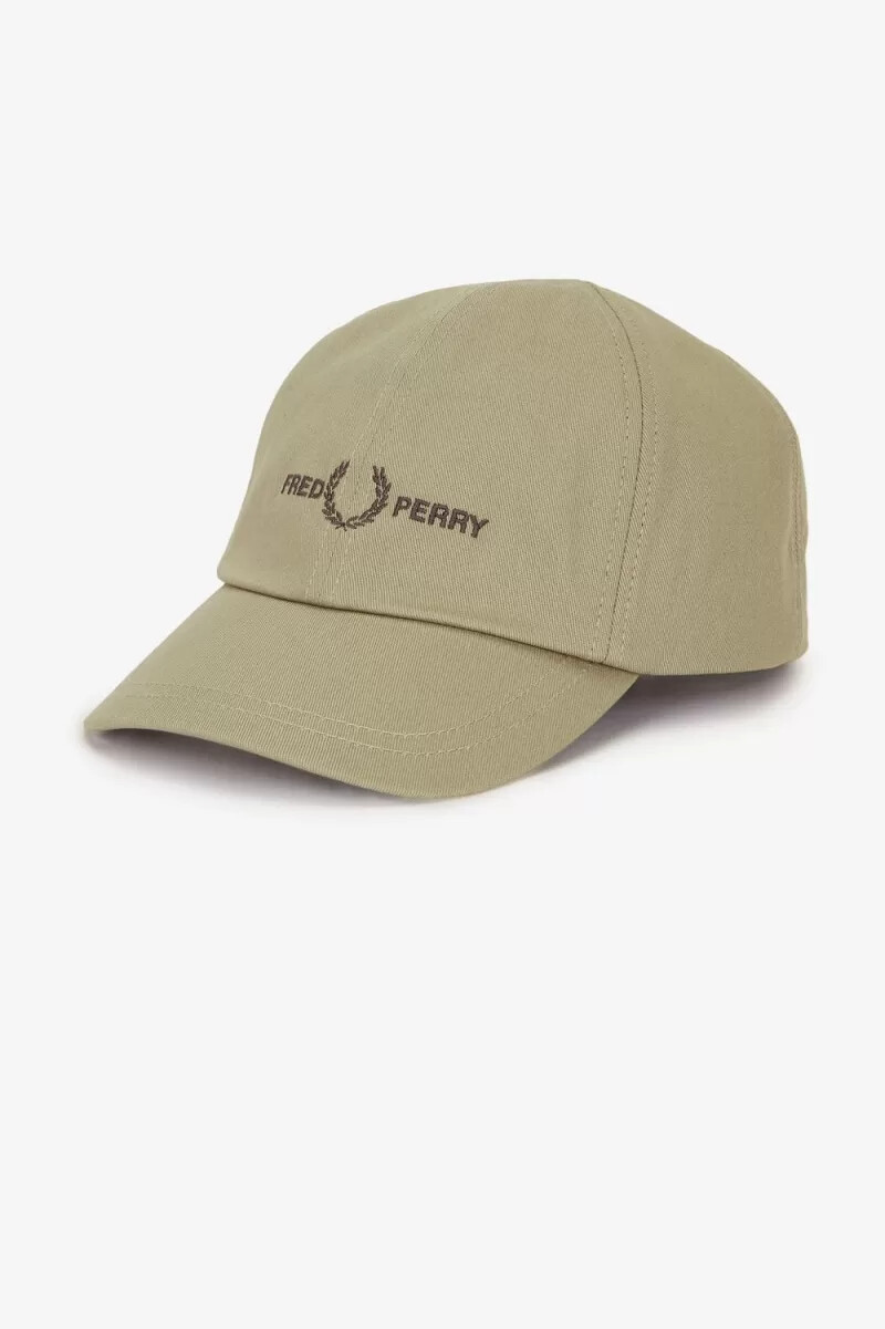 fred perry graphic branded twill herrkeps varmgrå