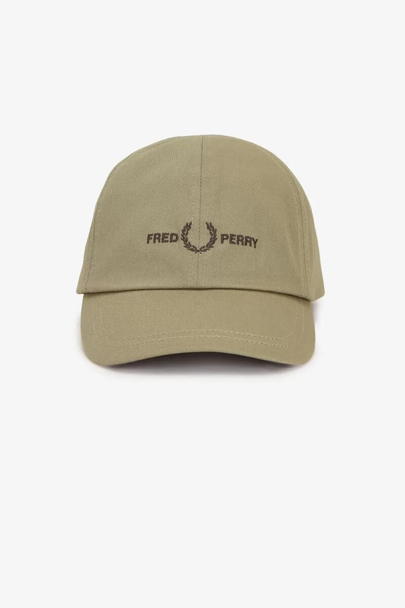 fred perry graphic branded twill herrkeps varmgrå
