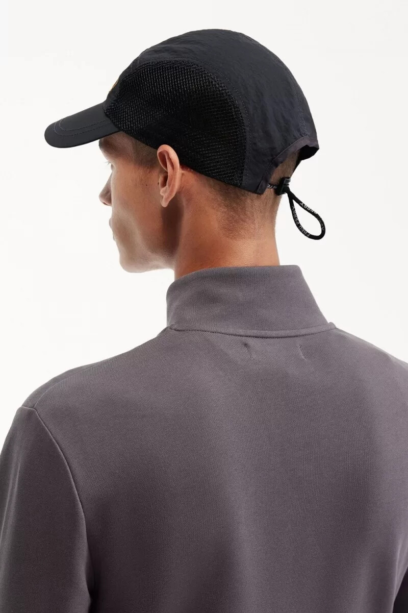 fred perry crinkle nylon mesh herrkeps anchor grey