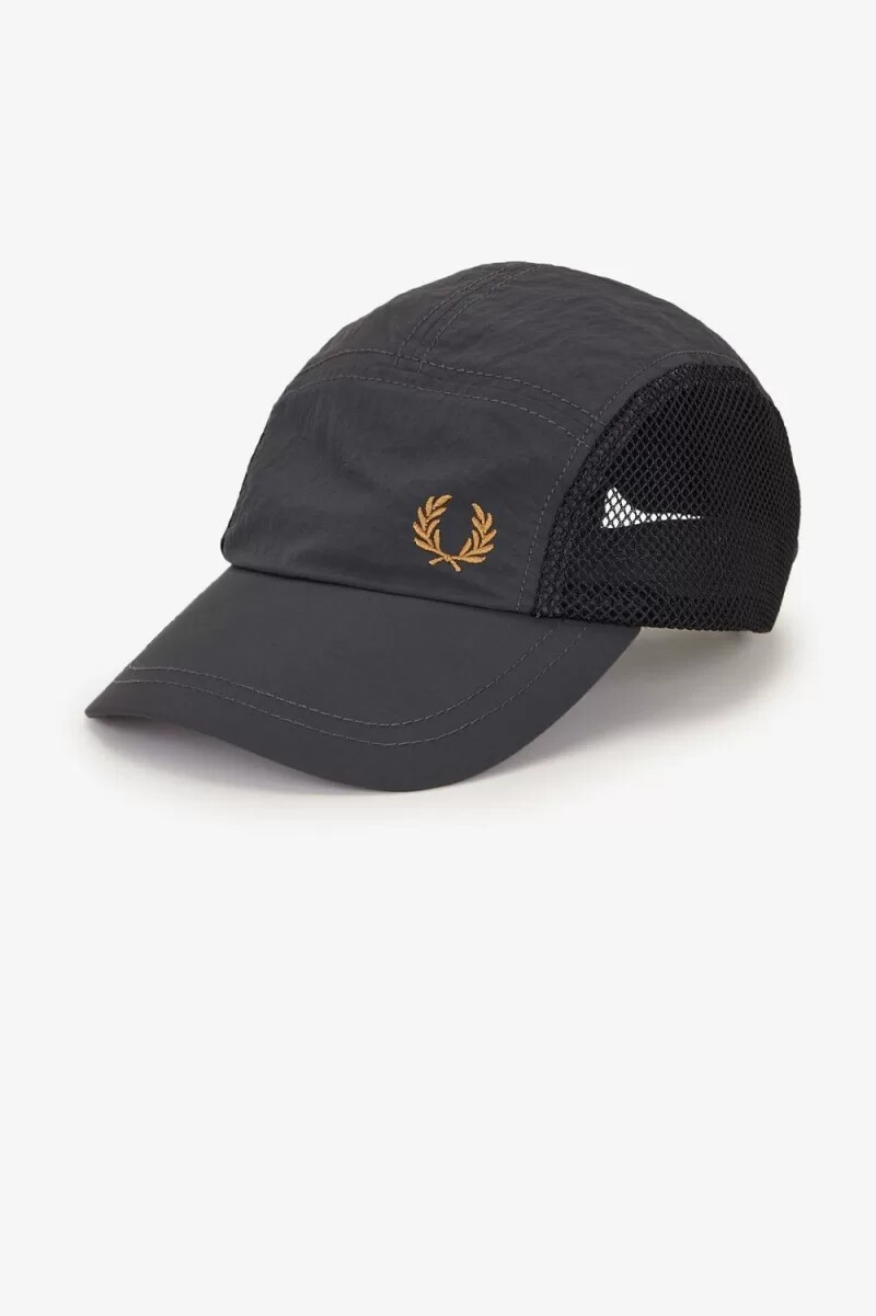 fred perry crinkle nylon mesh herrkeps anchor grey