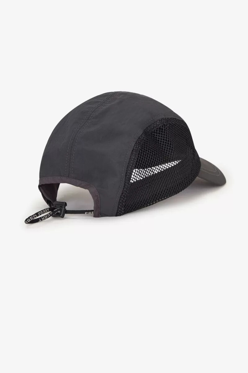 fred perry crinkle nylon mesh herrkeps anchor grey