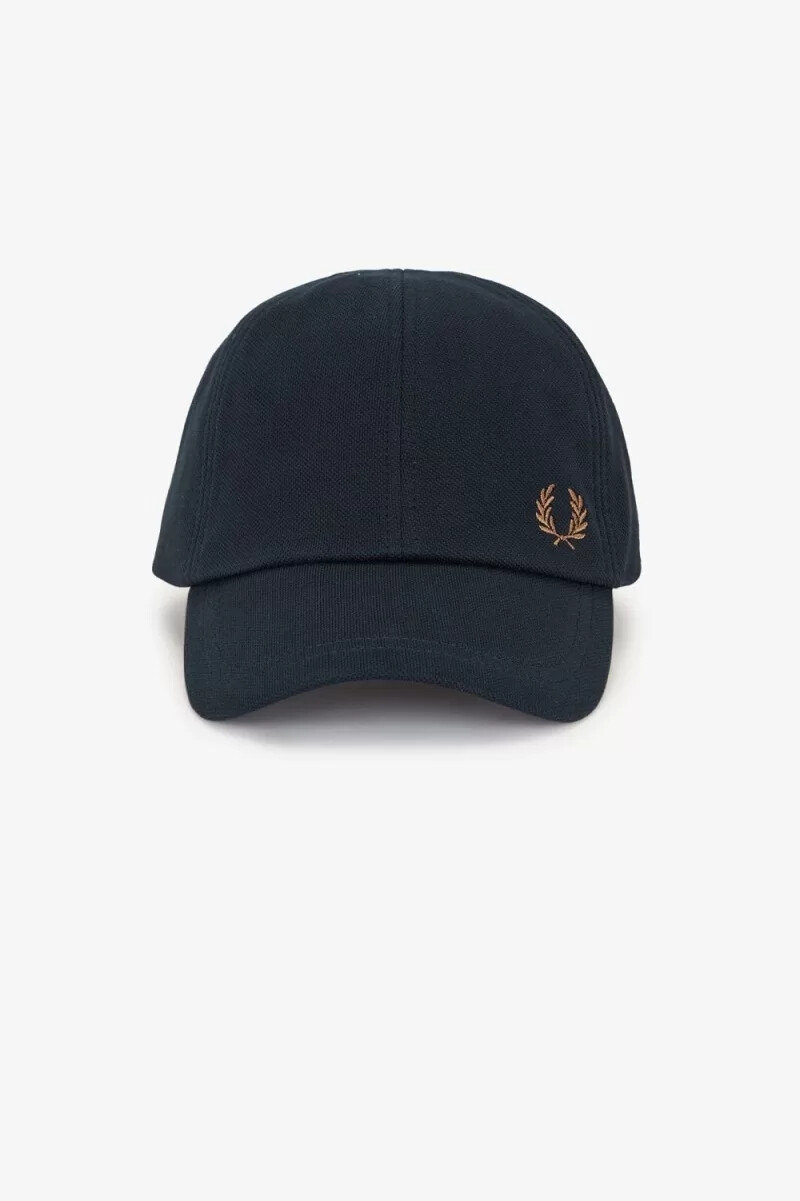 fred perry classic pique herrkeps marinblå brun