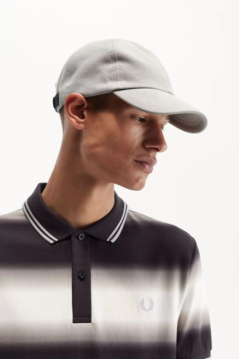 fred perry classic pique herrkeps grå svart