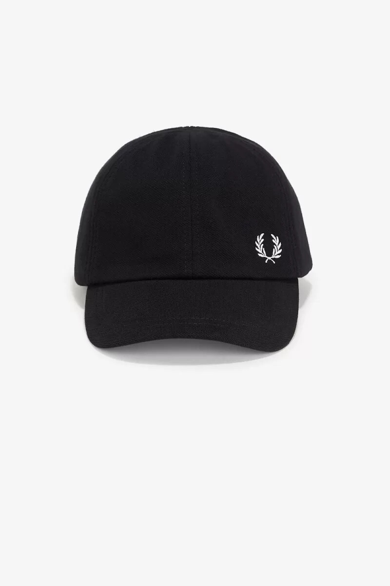 fred perry classic pique herrkeps svart snövit